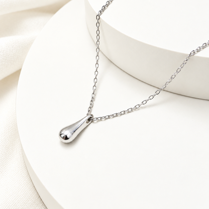 Flow Drop Necklace – Silver