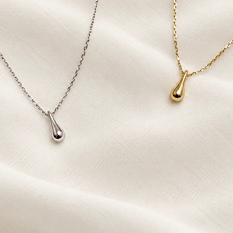 Flow Drop Necklace – Silver