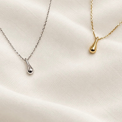 Flow Drop Necklace – Silver