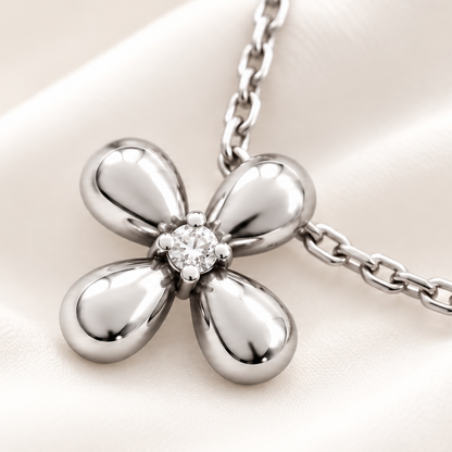 Petal Glow Necklace - Silver