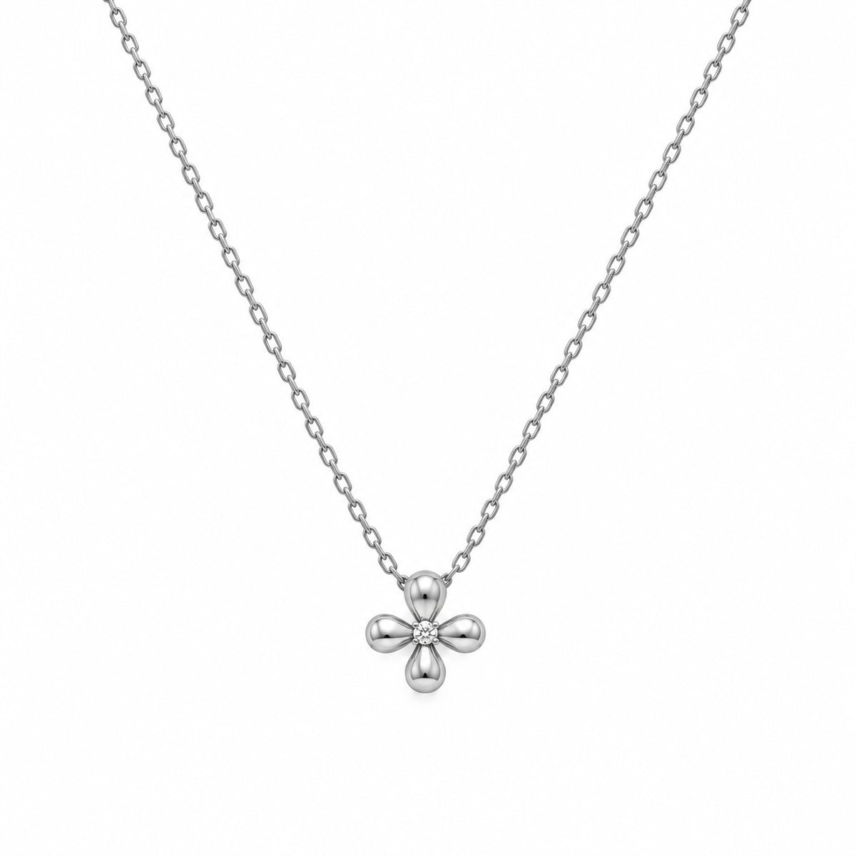 Petal Glow Necklace - Silver